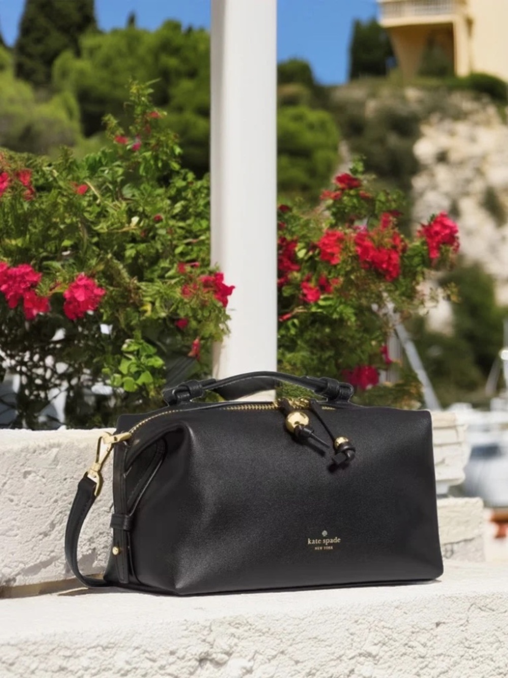 new Kate Spade NY pebble Leather Crossbody Bag Black